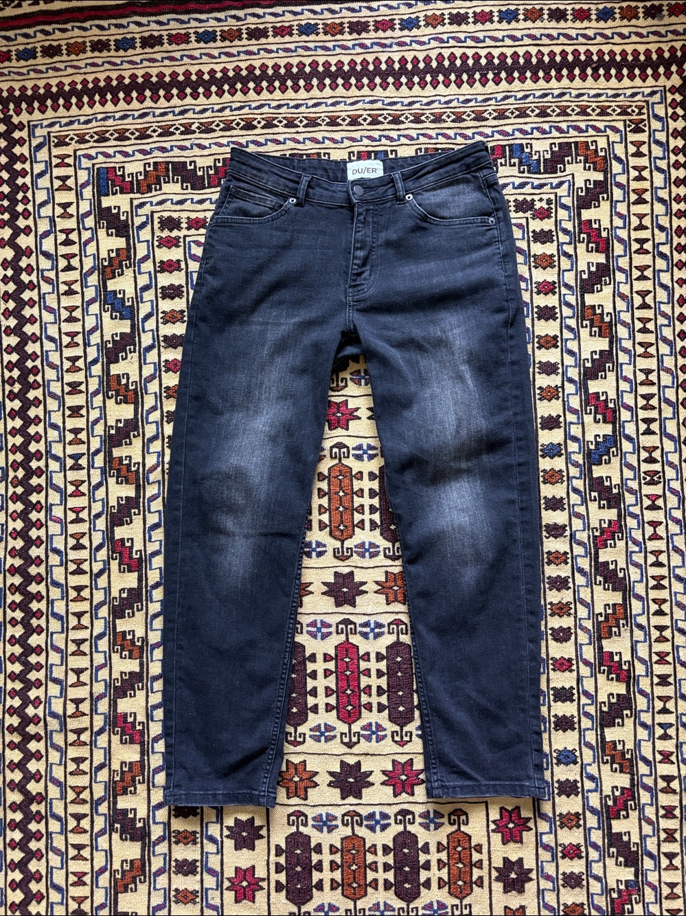 DU/ER Performance Denim Black Wash Jeans Women’s Girlfriend 28x28